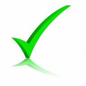 bright green tick check with shadow